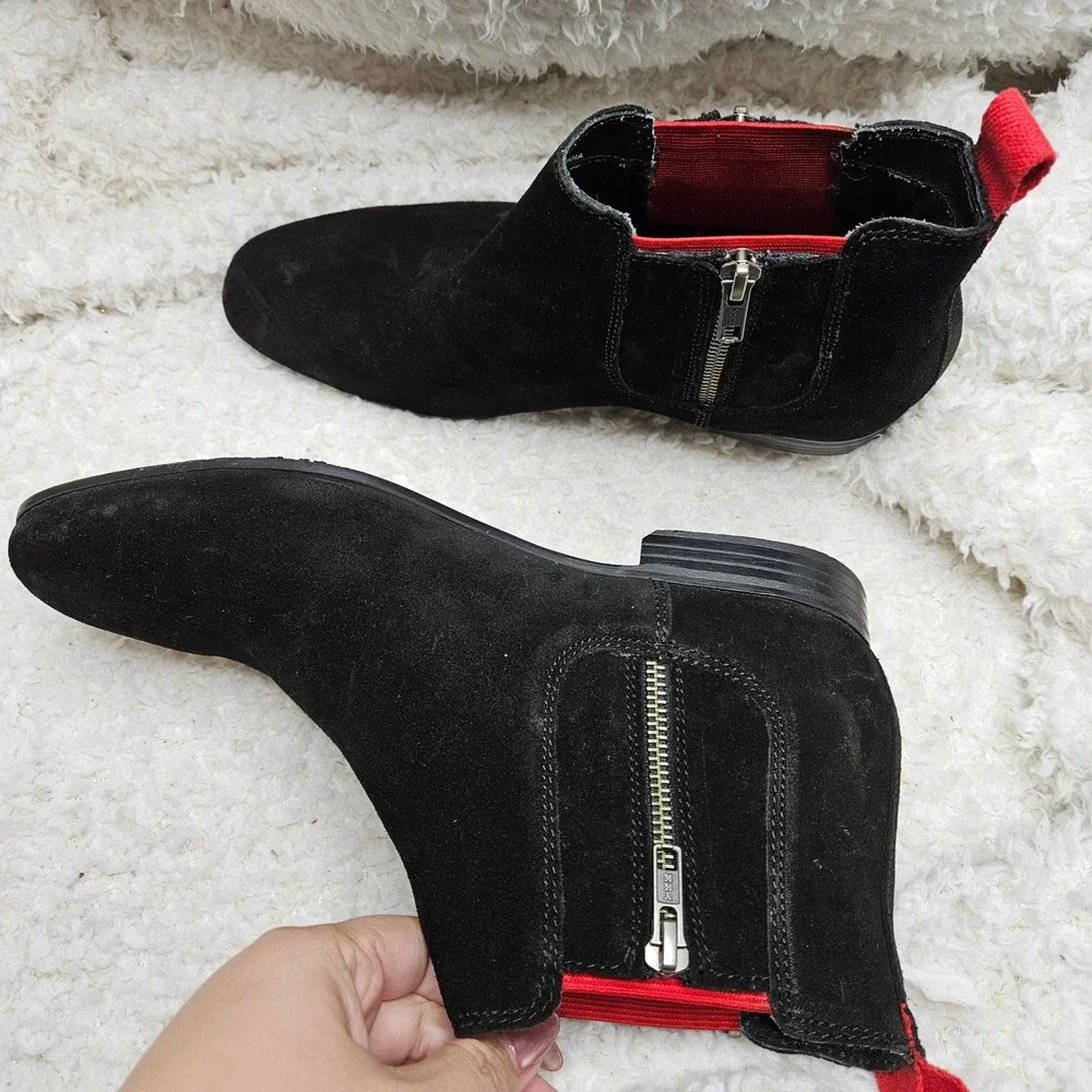 Asos‎ Black Suede Leather Chelsea Ankle Boots mens sz 6